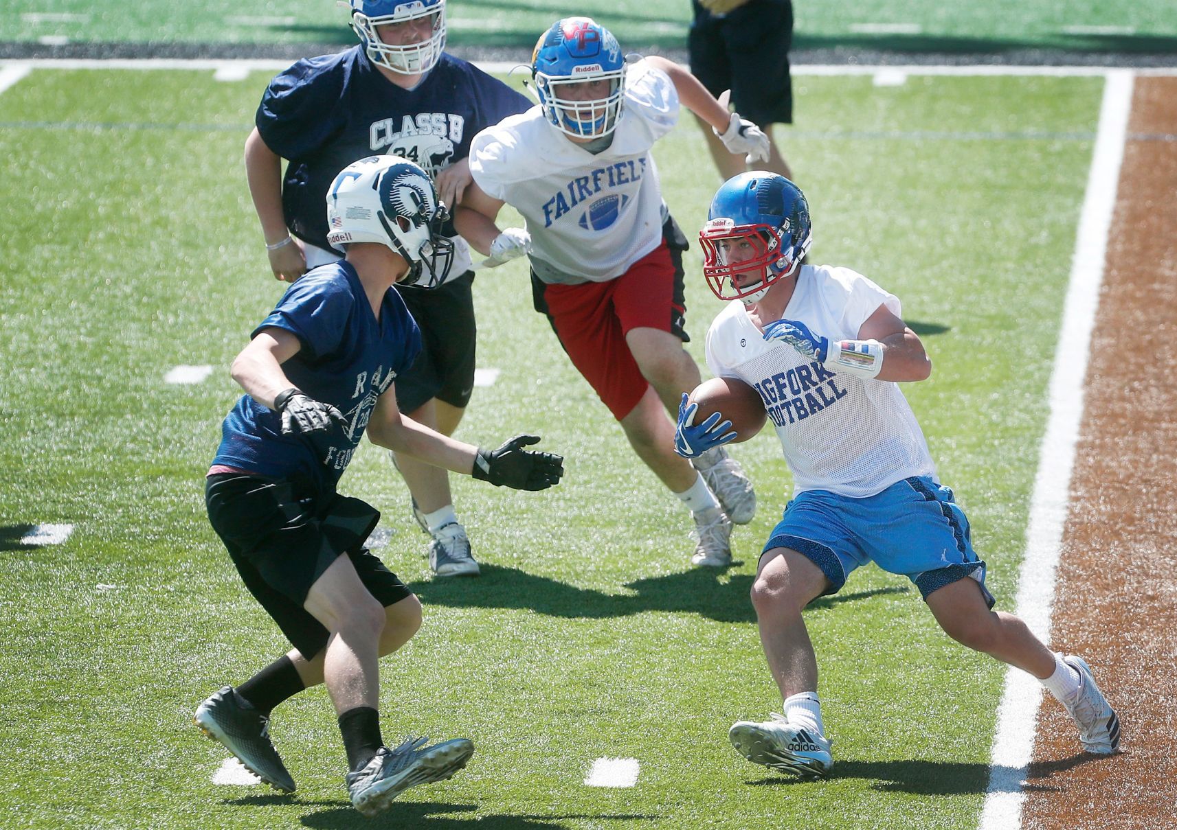 Class B All-Star football practice
